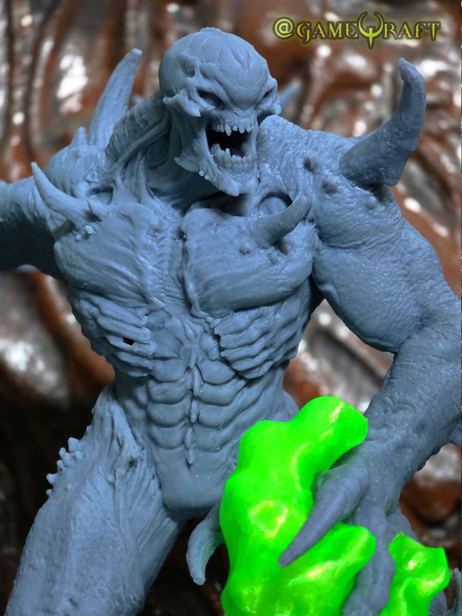 GameQraft's tweet image. Stalker Imp - @DOOM The Dark Ages.
Extreme detail mesh STL. Resin print on @Phrozen3D 4k Mighty. Fluorescent TPU modular fireballs.