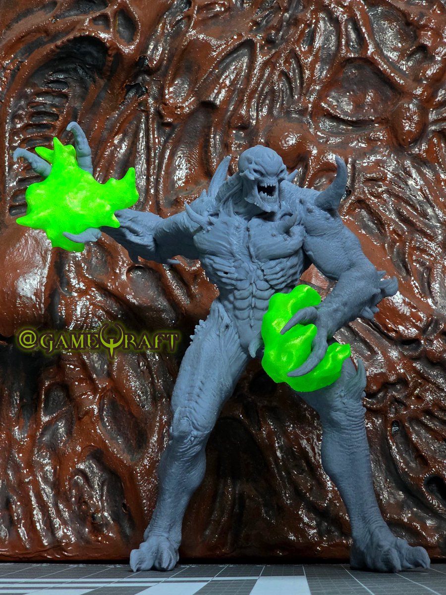GameQraft's tweet image. Stalker Imp - @DOOM The Dark Ages.
Extreme detail mesh STL. Resin print on @Phrozen3D 4k Mighty. Fluorescent TPU modular fireballs.