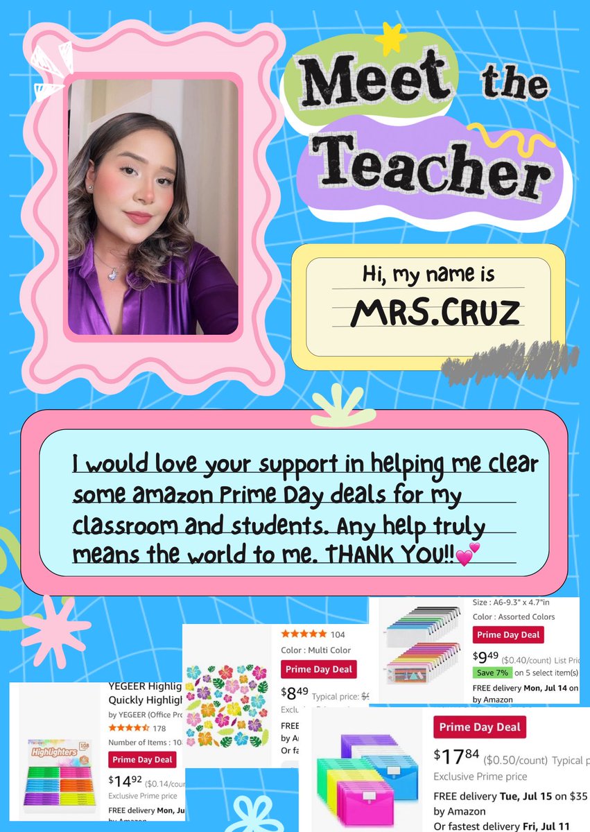 Today’s the LAST day of Amazon Prime Deals!
Hoping to clear a few more items off my list before the savings end.
Each one supports my students &amp; helps create a joyful classroom! 🩵
#ClearTheList #PrimeDay

amazon.com/hz/wishlist/ls…