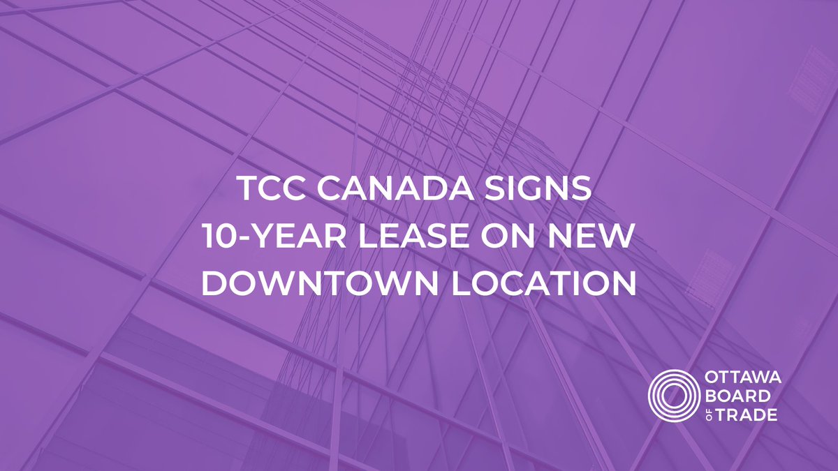 Ottawa Board of Trade (@ottawabot) on Twitter photo Congratulations to valued OBOT member <a href="/TCCCanada/">TCC CANADA</a> on the announcement of their new downtown Ottawa location. We look forward to seeing TCC Canada continue to grow and contribute to our local economy! Read the announcement in <a href="/obj_news/">Ottawa Business Journal</a> here: lnkd.in/gUxhys-V Congratulations to valued OBOT member <a href="/TCCCanada/">TCC CANADA</a> on the announcement of their new downtown Ottawa location. We look forward to seeing TCC Canada continue to grow and contribute to our local economy! Read the announcement in <a href="/obj_news/">Ottawa Business Journal</a> here: lnkd.in/gUxhys-V