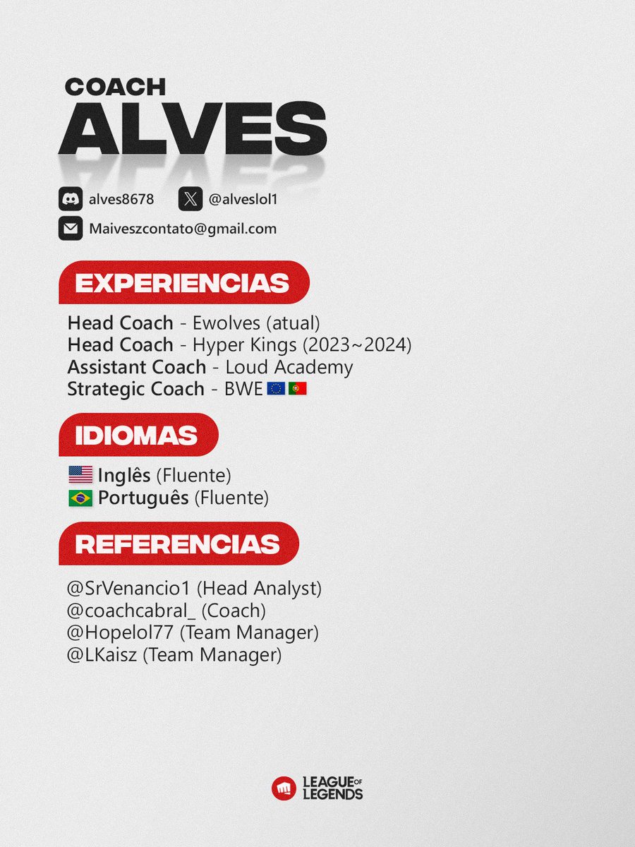 Com a pausa da org que eu estava trabalhando, estou aberto a propostas como head,assist,strategic.
Portifólio DM
Referencias : <a href="/SrVenancio1/">SrVenancio</a> <a href="/CoachPaivaa/">LOS Paivaa</a> <a href="/tinzitoo/">tinzito</a> 
RT + ❤️pfv ajudam bastante