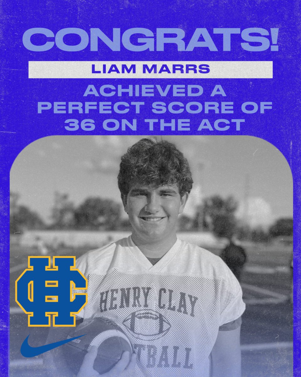 Big congrats to Liam Marrs for earning a perfect 36 on the ACT! 🎉📚🏈👏