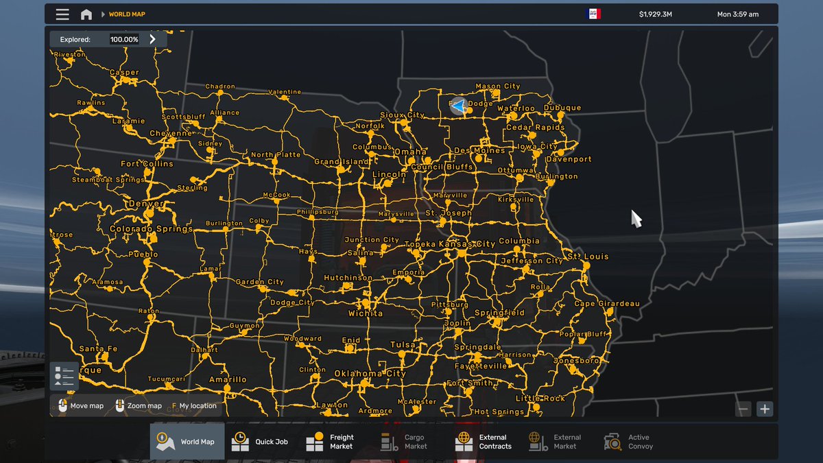 American Truck Simulator Map With All Dlc PETERBILT 352 CABOVER BY