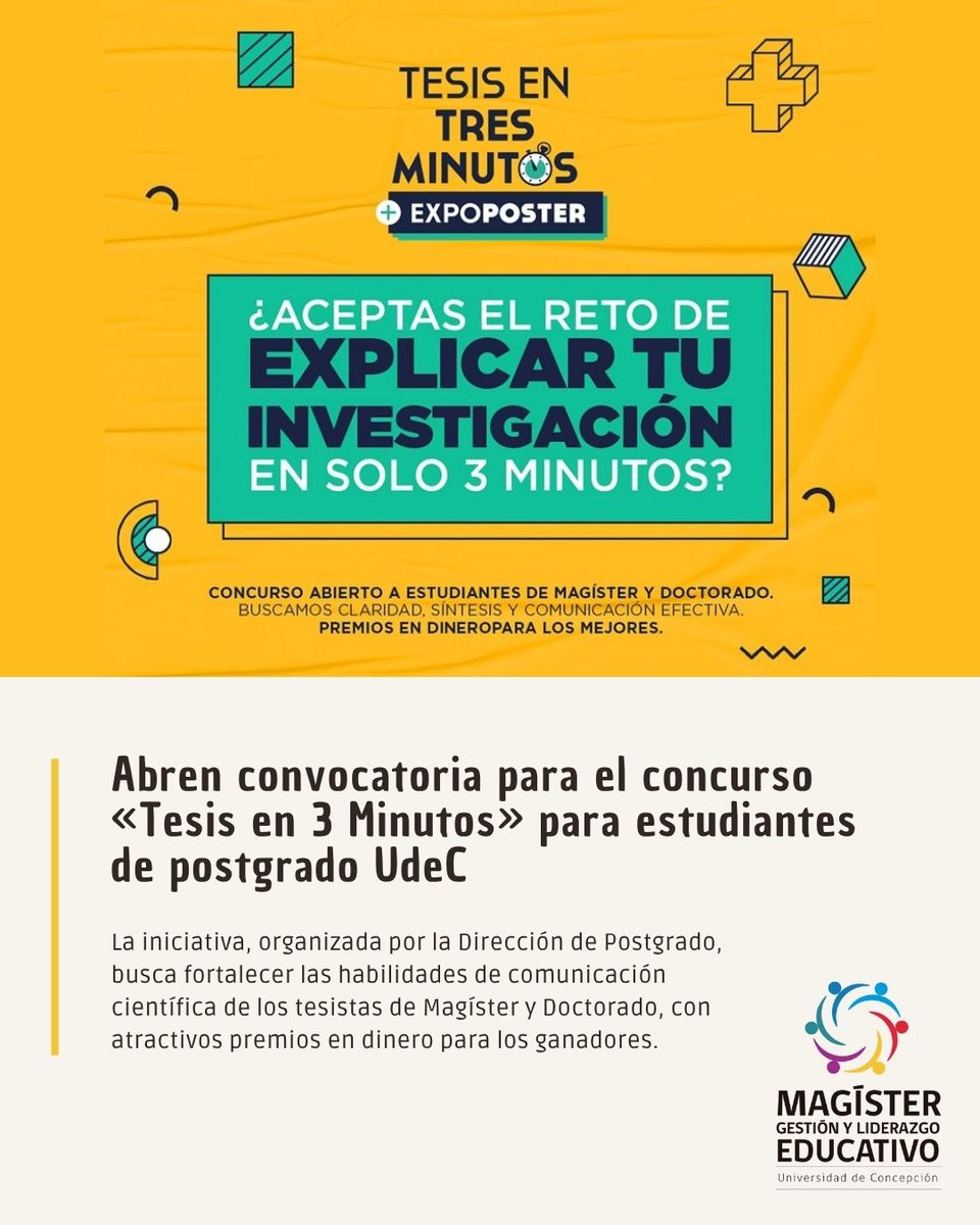 Mg. Gestión y Liderazgo Educativo UdeC tweet media