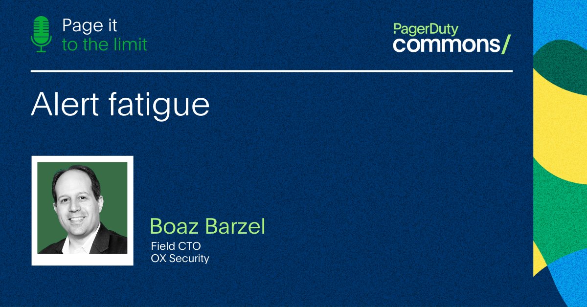 pagerduty's tweet image. Alert fatigue is a challenge for anyone, leading to disengagement and burnout. @OX__Security Field CTO Boaz Barzel joins us on the #PageItToTheLimit podcast to discuss how alert fatigue impacts folks in the security industry and what managers can do about it.
Tune in ➡️…
