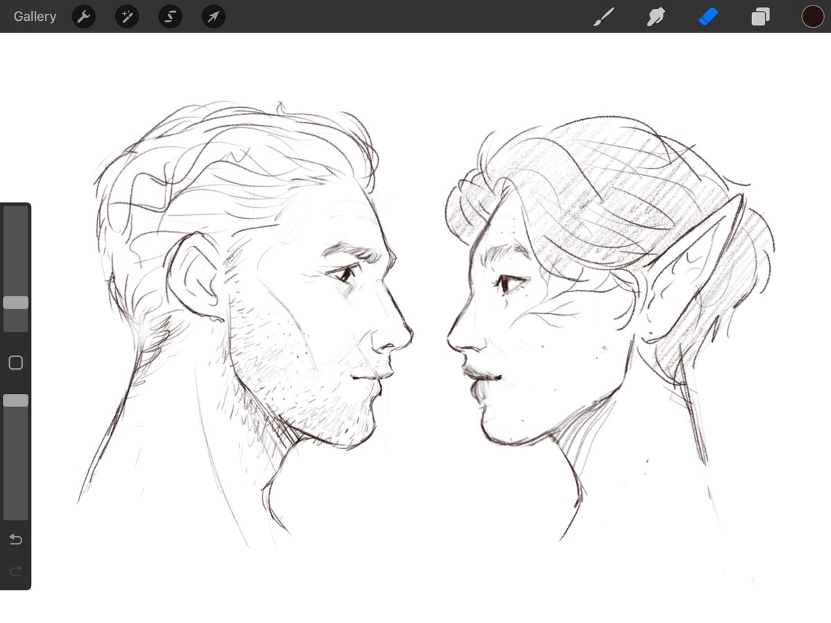 ninecoeein's tweet photo. quick doodle of my inquisitor (who never looks how she’s supposed to) and the commander #dragonageinquisition #cullenrutherford https://t.co/g03RRyyv03
