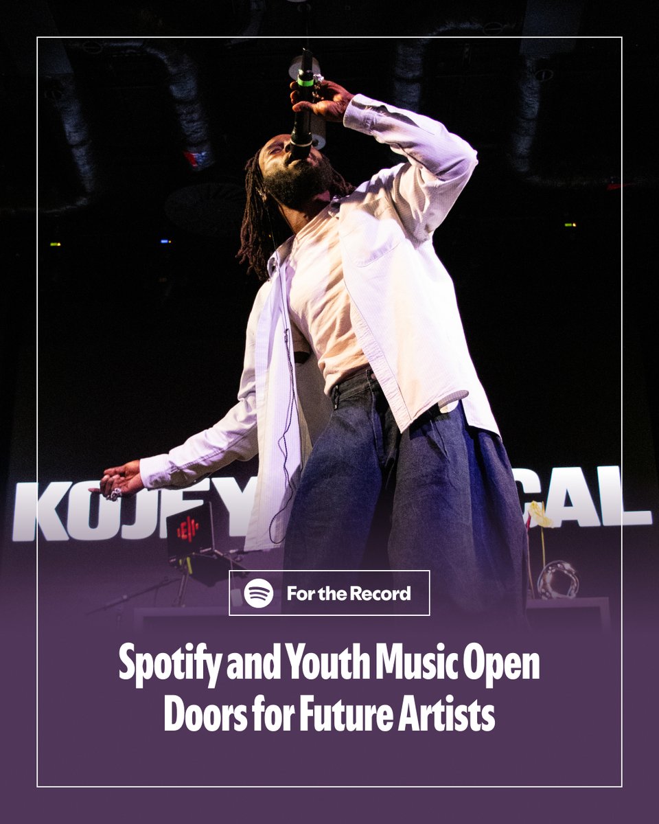 SpotifyNews's tweet image. Creative minds need creative outlets ⚡ Through our partnership with the U.K.-based charity Youth Music, we’re protecting at-risk grassroots spaces AND giving young creators a fair chance to shape the future of music. newsroom.spotify.com/2025-07-10/spo…