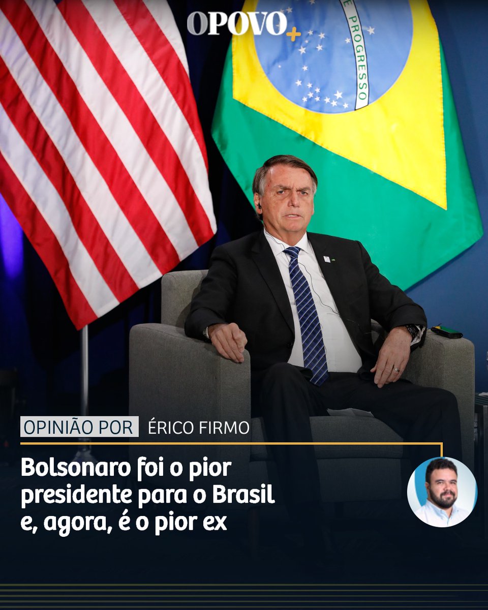 Coluna por Érico Firmo | Bolsonaro foi o pior presidente para o Brasil e agora é o pior ex

Jair Bolsonaro (PL) soma motivos para ser considerado o pior presidente que o Brasil já teve. Todo governo tem acertos e erros, e a maioria pendeu mais para a avaliação negativa que para a