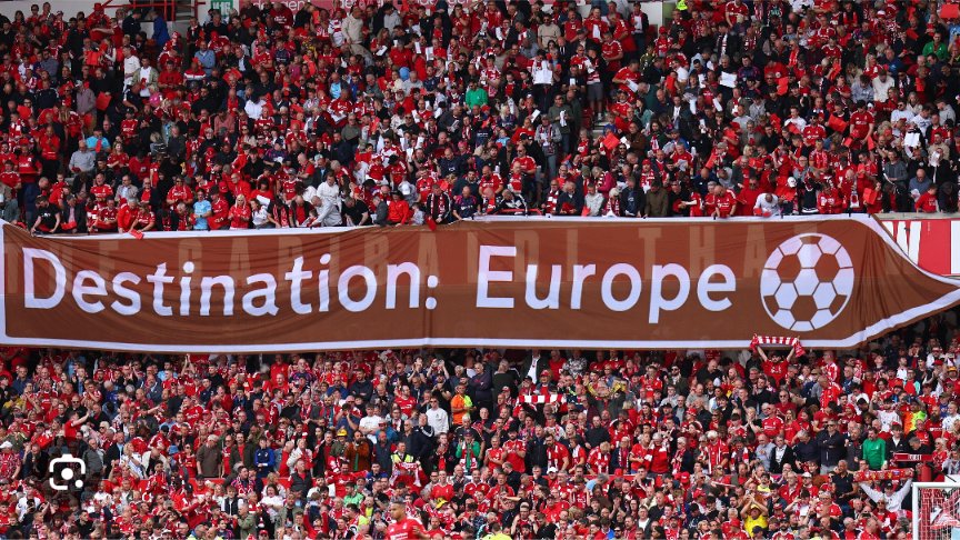 Nottingham Forest are promoted to the Europa League with Crystal Palace being demoted to the Conference League. (Pending Appeal). #NFFC 🔴🌳 #CPFC 🔴🔵🦅