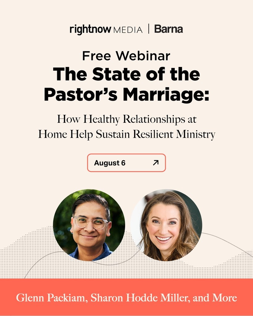 RightNowMedia's tweet image. New research from @BarnaGroup uncovers the state of pastors' marriages & home lives. 🏠❤️
Join @SHoddeMiller, @gpackiam, and others for a FREE webinar on August 6 to explore the data and learn practical ways to build a resilient marriage.
Register: rnow.me/state-of-marri…