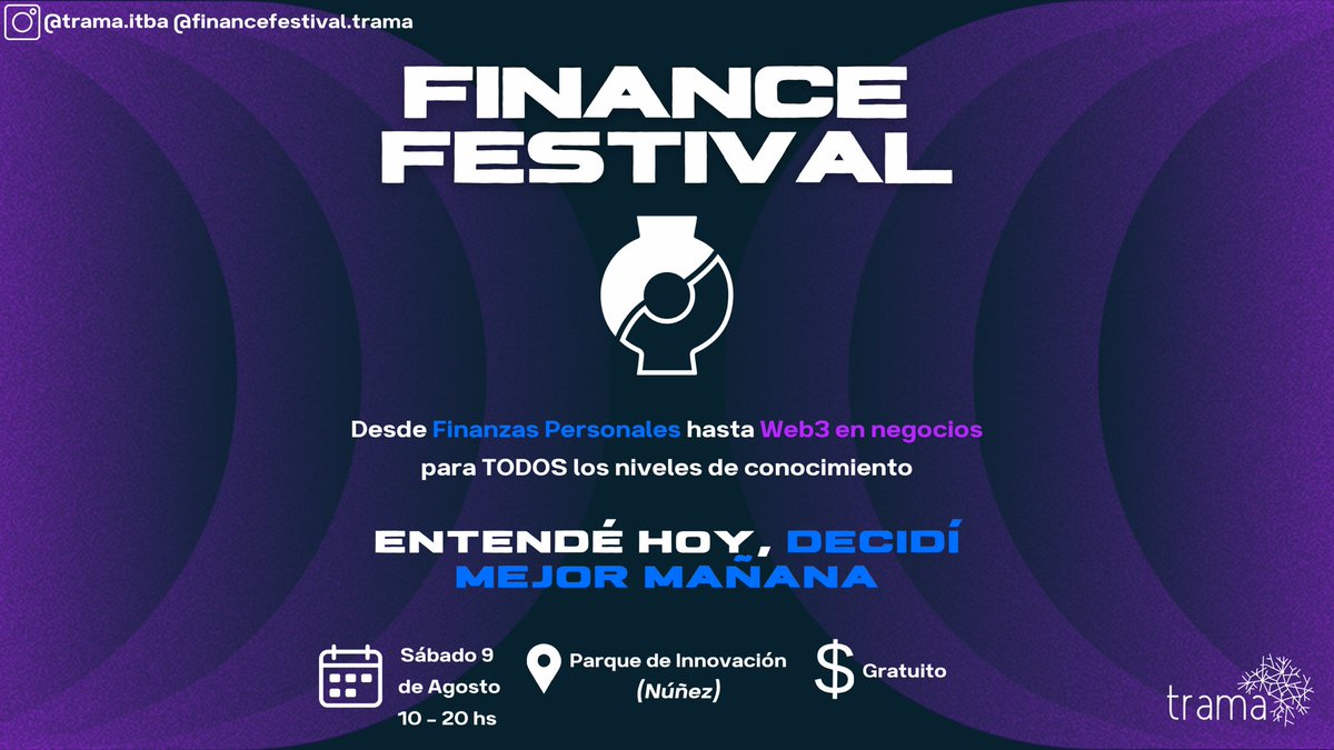 Cryptopall_'s tweet image. Charlas, talleres, stands y espacios de networking , sin importar tu nivel de experiencia en Tradfi y Defi🚀
Anotate acá⚡
forms.gle/6d2d3UuS7hcbvP…
Detalles del evento:
📆: Sábado 9 de agosto
📍: Parque de Innovación
💵 La entrada es gratuita
🫂 Abierto a todo público