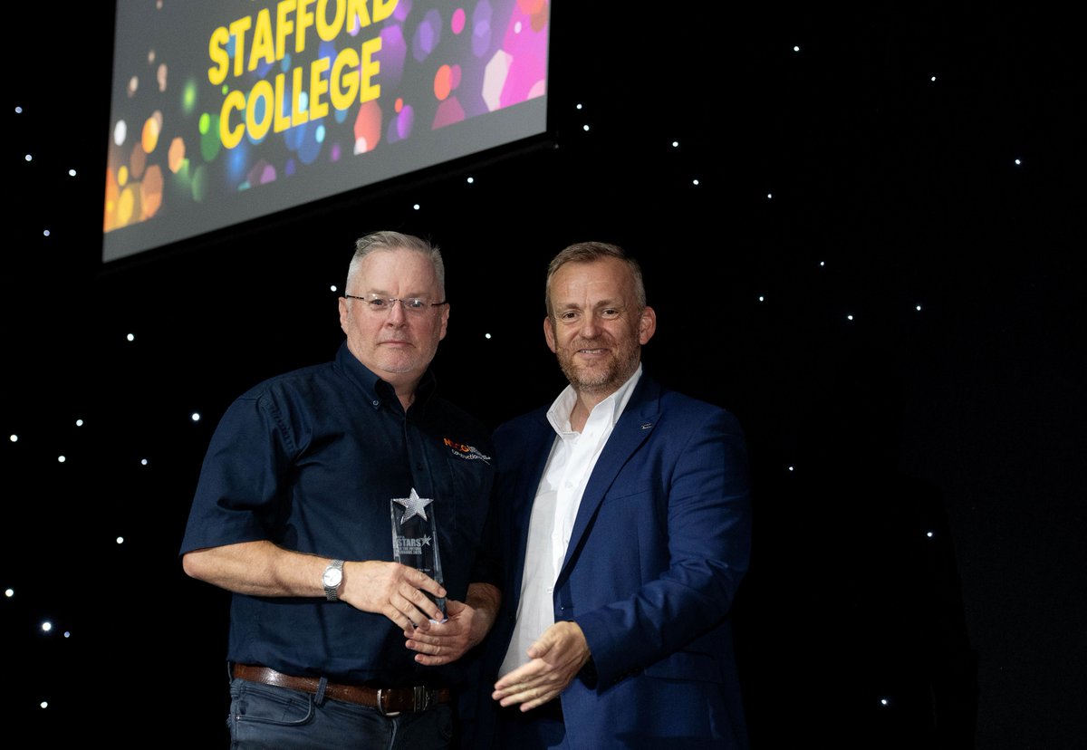 Congratulations to <a href="/NSCGStafford/">Stafford College</a> who won the College of the Year accolade at the <a href="/CPA_Planthire/">Construction Plant-hire Association (CPA)</a> Stars of the Future Apprentice and Trainee Awards 2025.

The award was presented to Eddie Peake by CPA CEO Steve Mulholland.