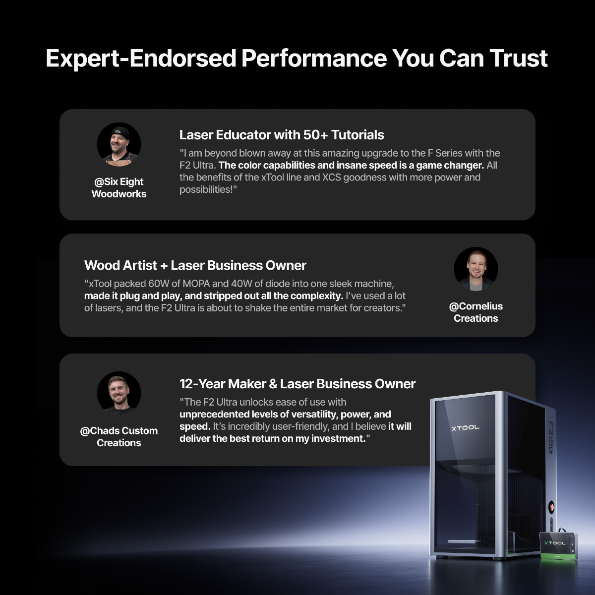xTool Official (@xtoolofficial) on Twitter photo ๐งฐ โGame changer in color & speedโ
๐ โStripped out the complexityโ
โก โBest ROIโ โ Trusted pros agree: F2 Ultra is the king of MOPA lasers.
๐ฐ Save up to $500!
โ
Paid a deposit? Complete your order: social.xtool.com/4lJKOEn
๐ Ready to buy? Order now: social.xtool.com/3Il2pnS ๐งฐ โGame changer in color & speedโ
๐ โStripped out the complexityโ
โก โBest ROIโ โ Trusted pros agree: F2 Ultra is the king of MOPA lasers.
๐ฐ Save up to $500!
โ
Paid a deposit? Complete your order: social.xtool.com/4lJKOEn
๐ Ready to buy? Order now: social.xtool.com/3Il2pnS