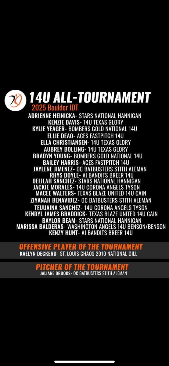 Congratulations to Kaelyn Deckerd on being named Offensive Player of the 2025 Boulder IDT Tournament!!! 

<a href="/StLChaos/">StL Chaos</a>