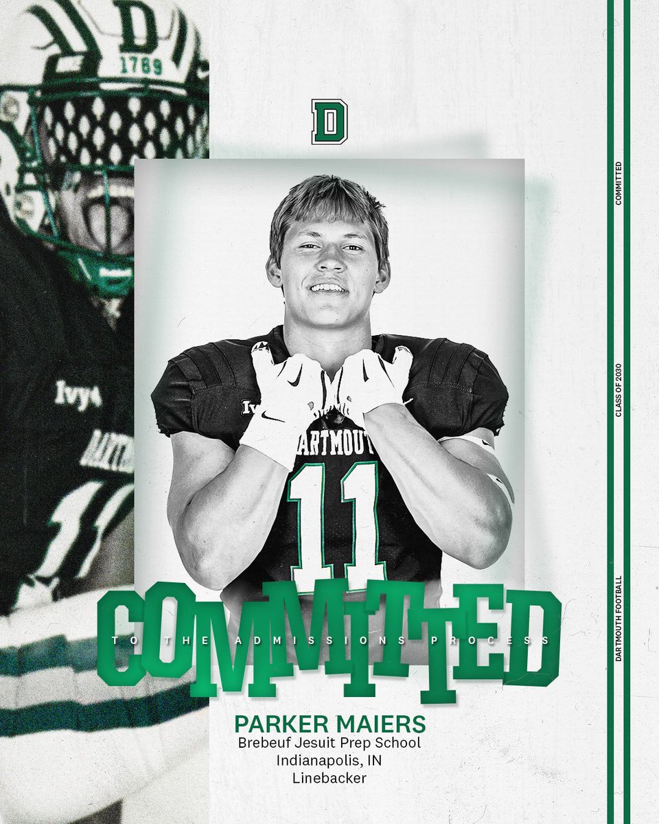 So glad to announce my commitment to Dartmouth College!!! <a href="/coach_dobes/">Don Dobes</a> <a href="/Coach_McCorkle/">Sammy McCorkle</a> <a href="/coachirishodea/">Danny O'Dea</a> <a href="/BJPSFootball/">Brebeuf Football</a> <a href="/DartmouthFTBL/">Dartmouth Football</a> <a href="/CoachMillz_/">Millz2BeMade Training</a> <a href="/coach_craig21/">Jawon Craig</a> #next4