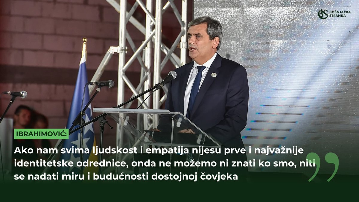 Bošnjačka stranka (@bosnjacka) on Twitter photo 📣 Ibrahimović u Srebrenici: Ljudska je i civilizacijska obaveza neumorno ponavljati istinu – u Srebrenici se dogodio genocid
📌 PPV, MVP i predsjednik BS, <a href="/ErvinIbrahimov1/">Ervin Ibrahimovic</a>, predvodio je delegaciju Vlade 🇲🇪na komemoraciji povodom obilježavanja 30 godina od genocida u Srebrenici 📣 Ibrahimović u Srebrenici: Ljudska je i civilizacijska obaveza neumorno ponavljati istinu – u Srebrenici se dogodio genocid
📌 PPV, MVP i predsjednik BS, <a href="/ErvinIbrahimov1/">Ervin Ibrahimovic</a>, predvodio je delegaciju Vlade 🇲🇪na komemoraciji povodom obilježavanja 30 godina od genocida u Srebrenici