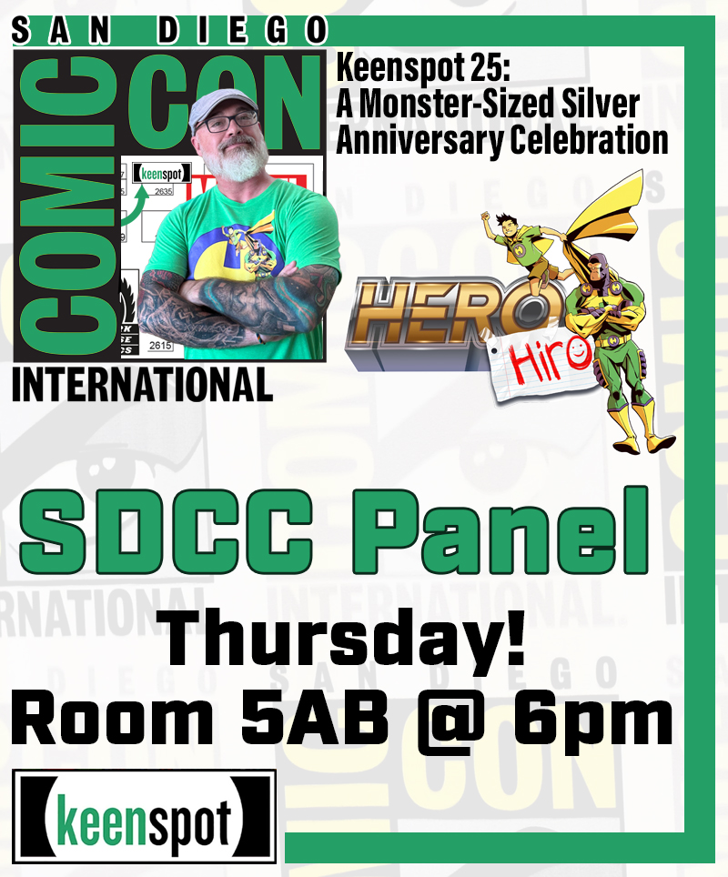 geckoadams's tweet image. Hero Hiro creators Michael “Gecko” Adams (Kung Fu Legume) and Jeff McClelland (Sister Powers) unveil their fun, high-concept new superhero comic book at Keenspot’s silver-anniversary celebration.
#SDCC2025 #keenspot #comicbooks