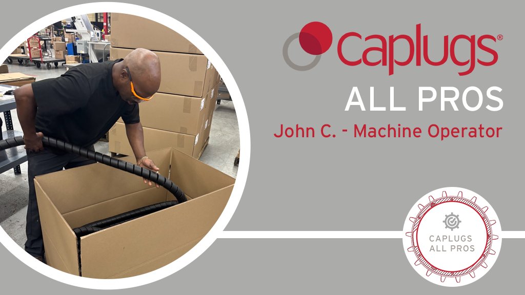 Meet John C., our latest Caplugs All Pro!
From running our extrusion lines to sealing our hose protection products for shipment, John keeps our Buffalo facility moving.
👏 Thanks for all you do, John!
🔗 Learn more about John &amp; the extrusion process here: bit.ly/4lnldS8