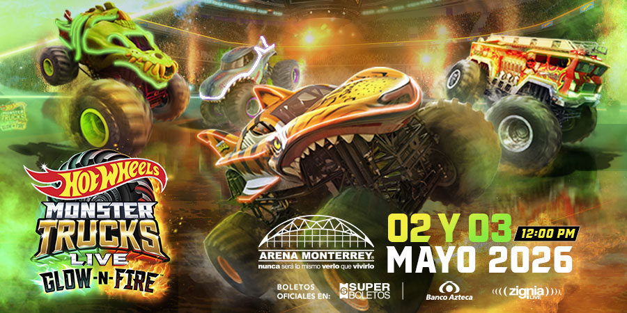 ¡🛞 Saltos brutales, choques épicos y rugidos que te van a volar la cabeza! 🚨
Así será el regreso de Hot Wheels Monster Trucks Live – Glow-N-Fire: fuego, luces y adrenalina al máximo 🔥🚛💥

🗓 2 y 3 de mayo 2026
📍#ArenaMonterrey
🎟 Boletos en superboletos.com