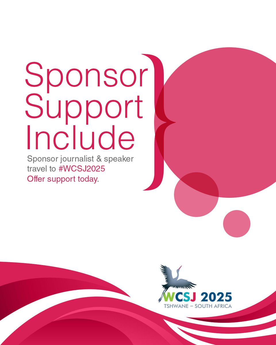 WCSJ2025 (@wcsj2025) on Twitter photo ✈️Support global participation in #WCSJ2025
 Become a Travel Grant Sponsorand help science journalists & speakers from low- & middle-income countries attend.
You choose the criteria — we handle the logistics.
 🔗 shorturl.at/X7lxJ
#WCSJ2025 #ScienceJournalism #WCSJ ✈️Support global participation in #WCSJ2025
 Become a Travel Grant Sponsorand help science journalists & speakers from low- & middle-income countries attend.
You choose the criteria — we handle the logistics.
 🔗 shorturl.at/X7lxJ
#WCSJ2025 #ScienceJournalism #WCSJ