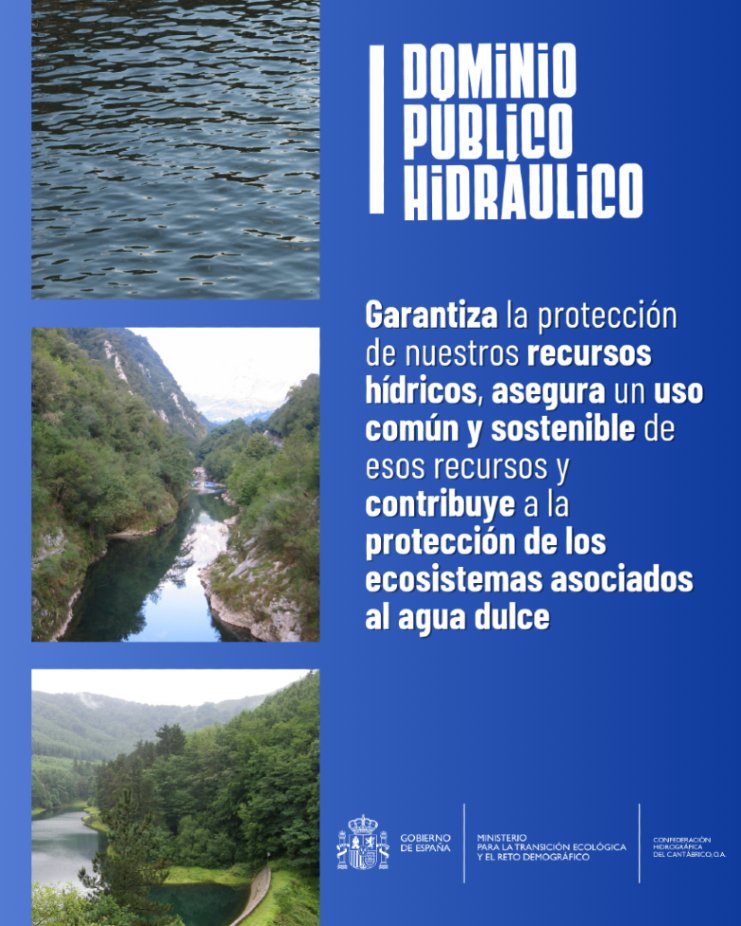 ✅ El dominio público hidráulico garantiza la protección de nuestros recursos hídricos, asegura un uso común y sostenible de esos recursos y contribuye a la protección de los ecosistemas asociados al agua dulce