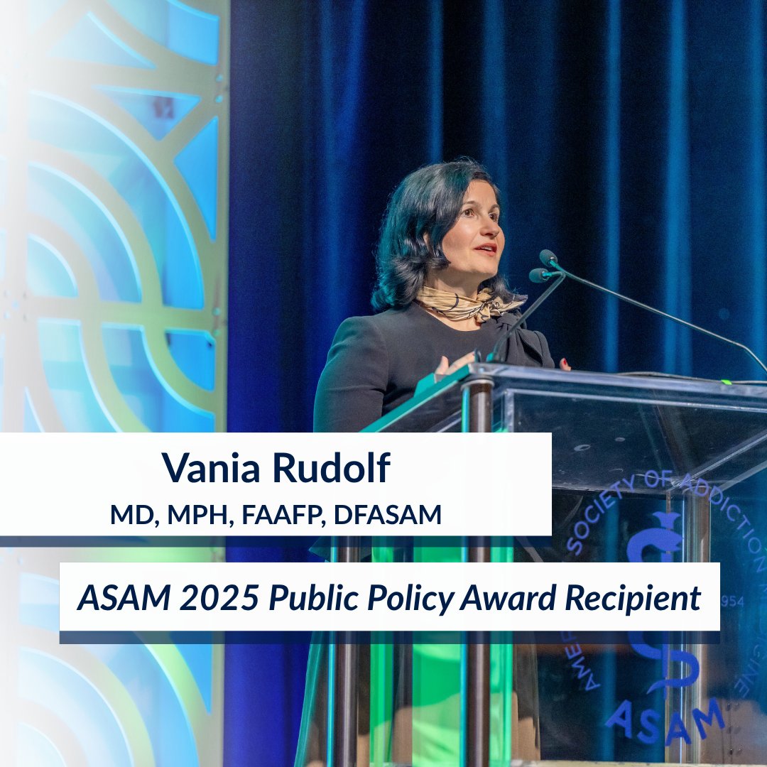 ASAMorg's tweet image. Dr. Vania Rudolf, the recipient of ASAM’s 2025 Public Policy Award, has spent her career advancing policies to improve care for families impacted by addiction. Read about her journey to addiction medicine and ongoing advocacy in a new blog post >> ow.ly/z34q50WnWwh