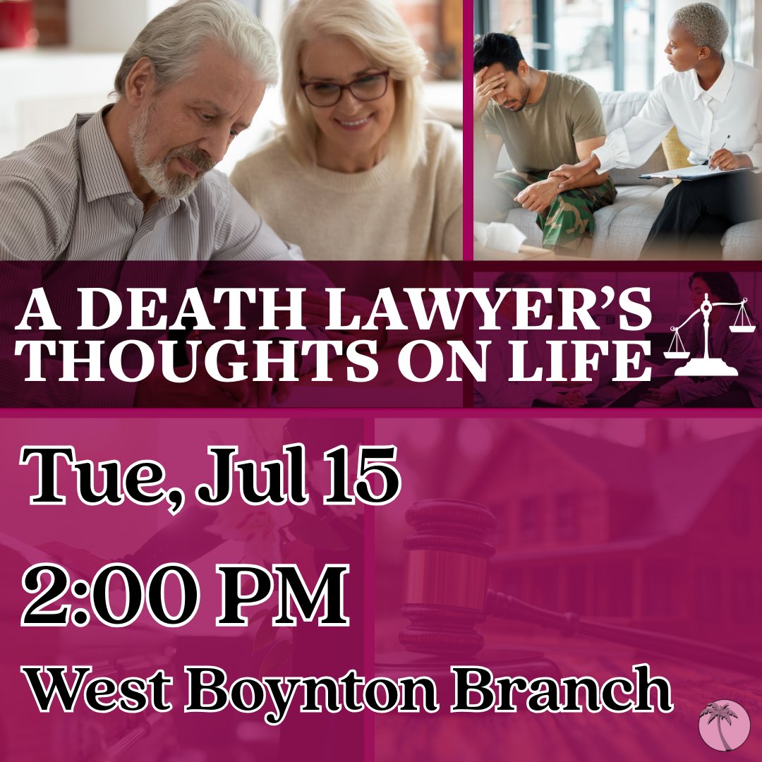 pbclibrary's tweet image. Attorney Jennifer Gomez, Esq. shares powerful insights on legacy, loss, and the fragility of time combining decades of estate law expertise with deep work in grief and post-traumatic growth. Don’t miss this meaningful event!
#pbclibrary#AttorneyInsights#EstateLawExpert#Legacy
