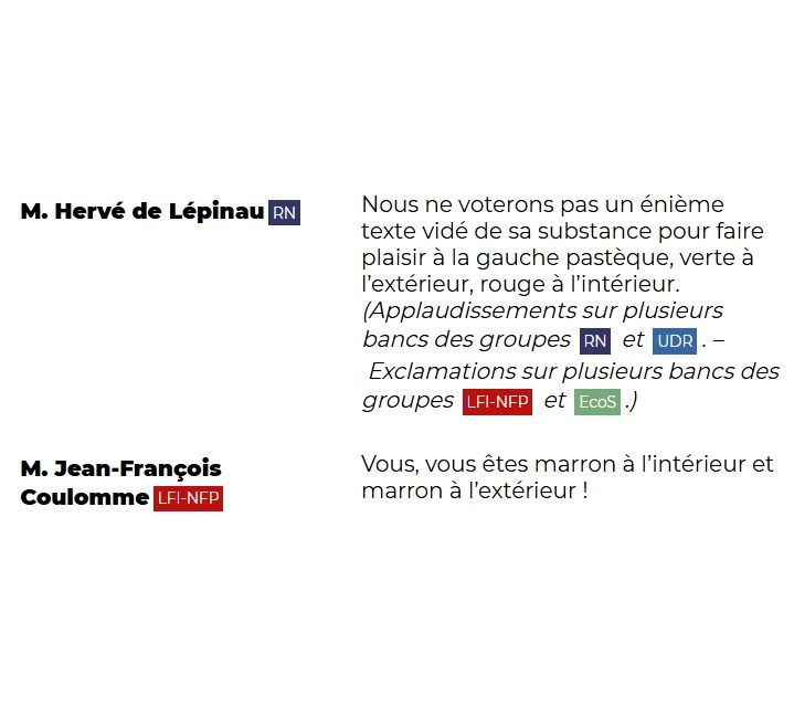 La gauche pastèque et la droite châtaigne  #DirectAN