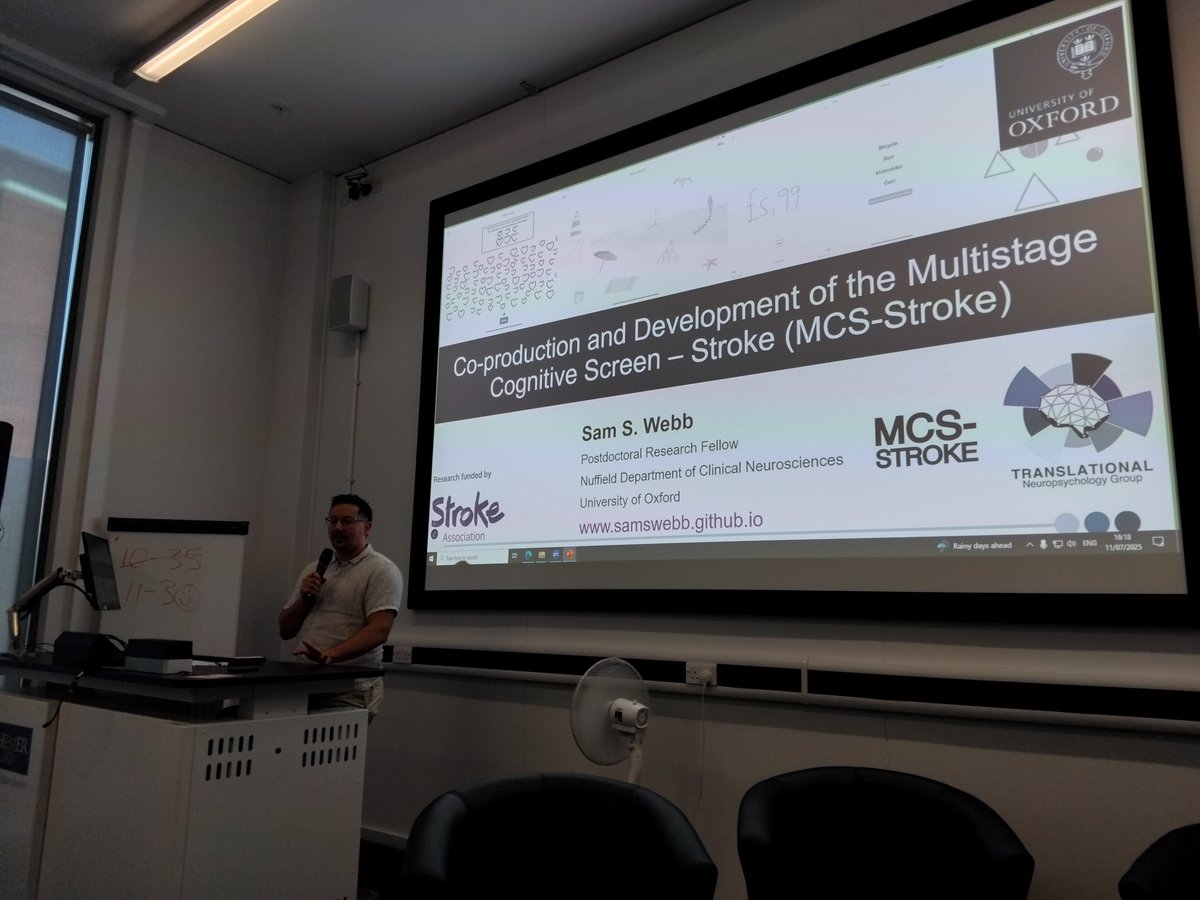 OPSYRIS1's tweet image. Thank you to Sam Webb for a fantastic #OPSYRIS2025 talk on the co-production and development of the Multistage Cognitive Screen – Stroke (MCS-Stroke)! 🧠
Huge congratulations on receiving the Rising Star Award — so well deserved! 🌟🏆👏🎉
#StrokeResearch #Cognition #RisingStar