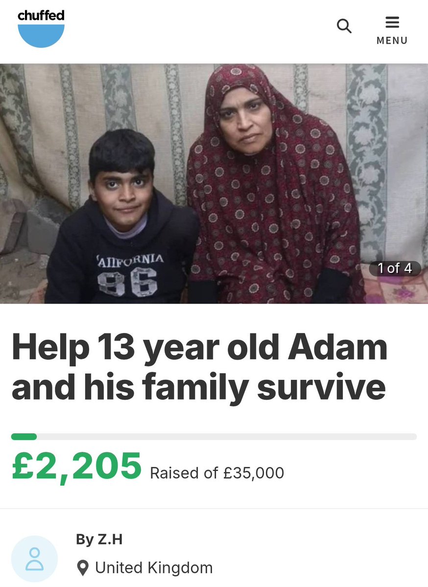 Adam, his chronically ill mother and his father who is also in poor health, need our support to afford living/medical expenses. Donations are barely coming in, and this campaign is their only source of income to survive in #Gaza. Pls share/contribute 🙏
chuffed.org/project/131556…