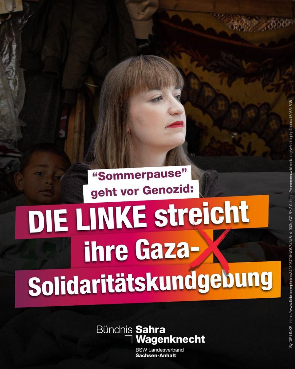 bsw_vg_lsa's tweet image. Groß angekündigt – und dann klammheimlich beerdigt.
Die Linke versprach vollmundig eine eigene große Gaza-Demo. Endlich klare Kante, hieß es – gegen Krieg, für Gerechtigkeit. Doch jetzt: Funkstille. Die angekündigte Demonstration wurde still auf unbestimmte Zeit verschoben –…