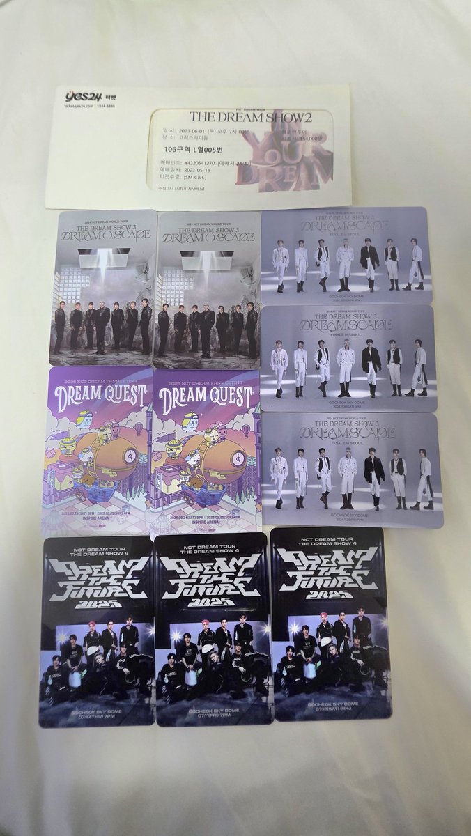 rens2711's tweet photo. My pretty "The Dream Show" ticket cards in Seoul ✨️😳🥰 #NCTDREAM #THEDREAMSHOW #TDS2 #THEDREAMSHOW2_ENCORE #TDS3 #THEDREAMSHOW3_ENCORE #THEDREAMSHOW4 https://t.co/9n9PTPzczr