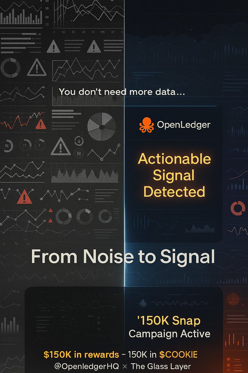 chiftine(✸,✸) 🔌 ⚡ HUDL (@chiftine1) on Twitter photo You don’t need more data.
You need intel that actually means something.
<a href="/OpenledgerHQ/">Openledger</a> fixes:
– Signal-to-noise hell
– Dashboard vanity metrics
– “Wen alpha?” guessing games
Real-time, on-chain clarity.
For people who ship.
#GlassLayer #OnChainIntel You don’t need more data.
You need intel that actually means something.
<a href="/OpenledgerHQ/">Openledger</a> fixes:
– Signal-to-noise hell
– Dashboard vanity metrics
– “Wen alpha?” guessing games
Real-time, on-chain clarity.
For people who ship.
#GlassLayer #OnChainIntel