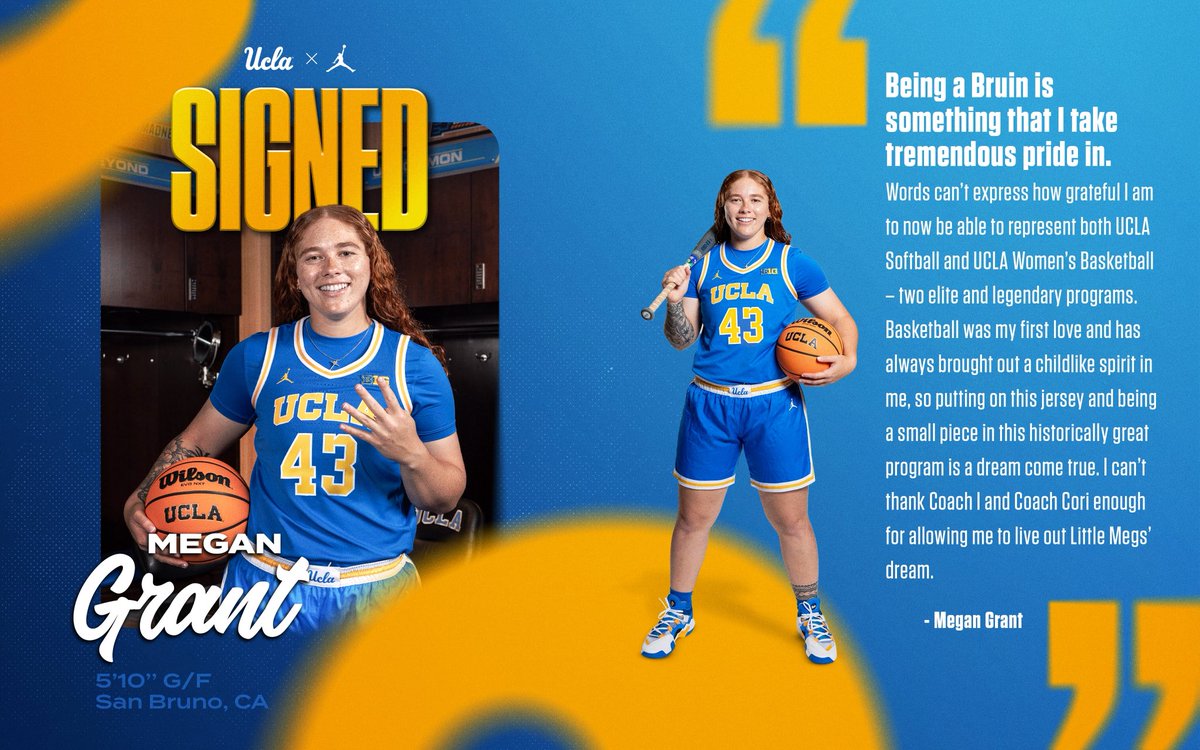 This Bruin Bomber is a Bruin Baller 🙂‍↕️💣

Welcome to UCLA Women’s Basketball, Megan Grant!

🗞️: ucla.in/454k2QH

#GoBruins