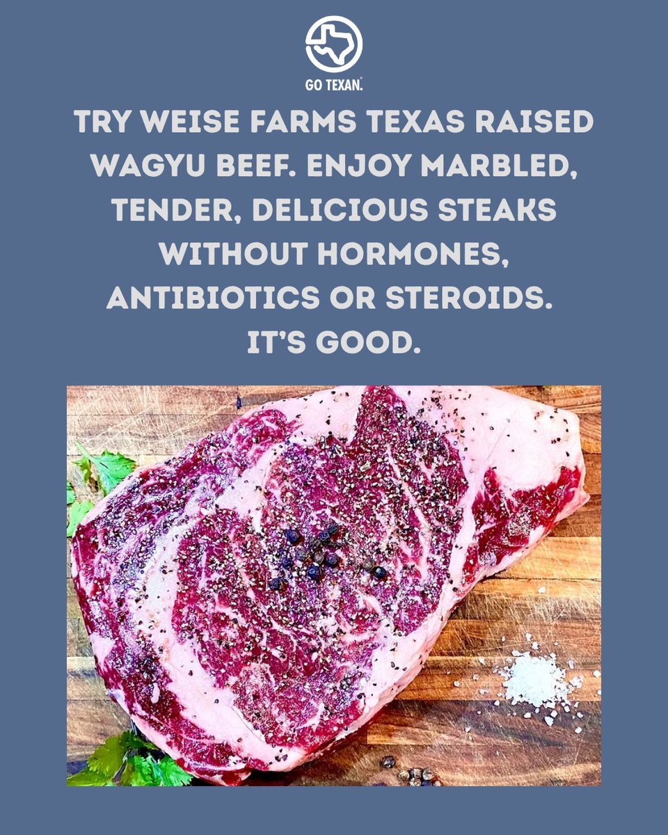 GOTEXAN's tweet image. Commissioner Sid Miller wants you to know that great meals start with great ingredients. Weise Farms gives you premium Wagyu straight from the source — no shortcuts, no mystery.
#GOTEXAN #TexasEats #SupportTexas #FarmToFork #EatLocalTX #TexasGrown #LocalPride