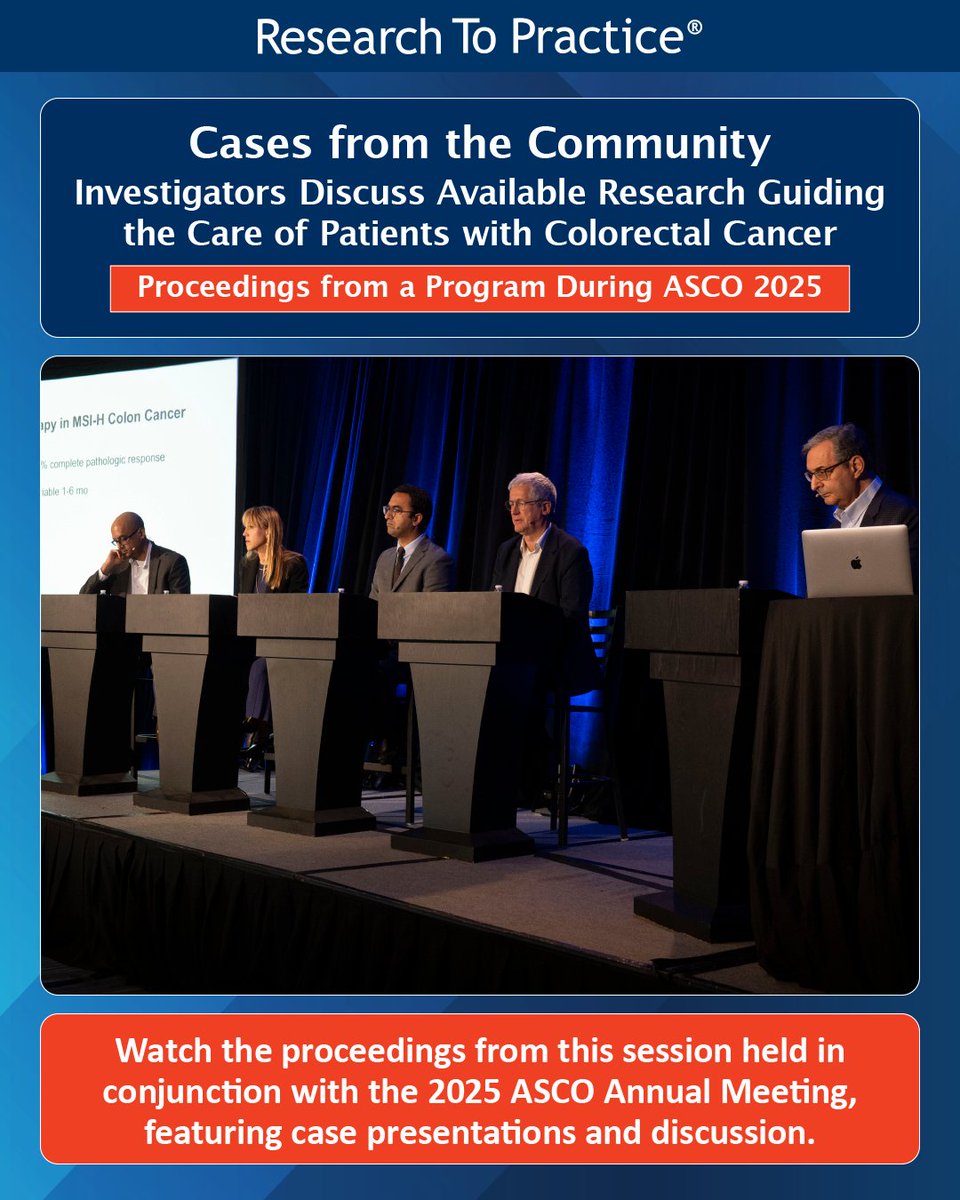 DrNeilLove's tweet image. During the 2025 ASCO® Annual Meeting, clinical investigators provided their perspectives on available research guiding the care of patients with colorectal cancer. Link below to watch or listen. ow.ly/VoQ950WmqEo