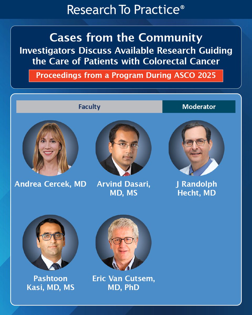 DrNeilLove's tweet image. During the 2025 ASCO® Annual Meeting, clinical investigators provided their perspectives on available research guiding the care of patients with colorectal cancer. Link below to watch or listen. ow.ly/VoQ950WmqEo
