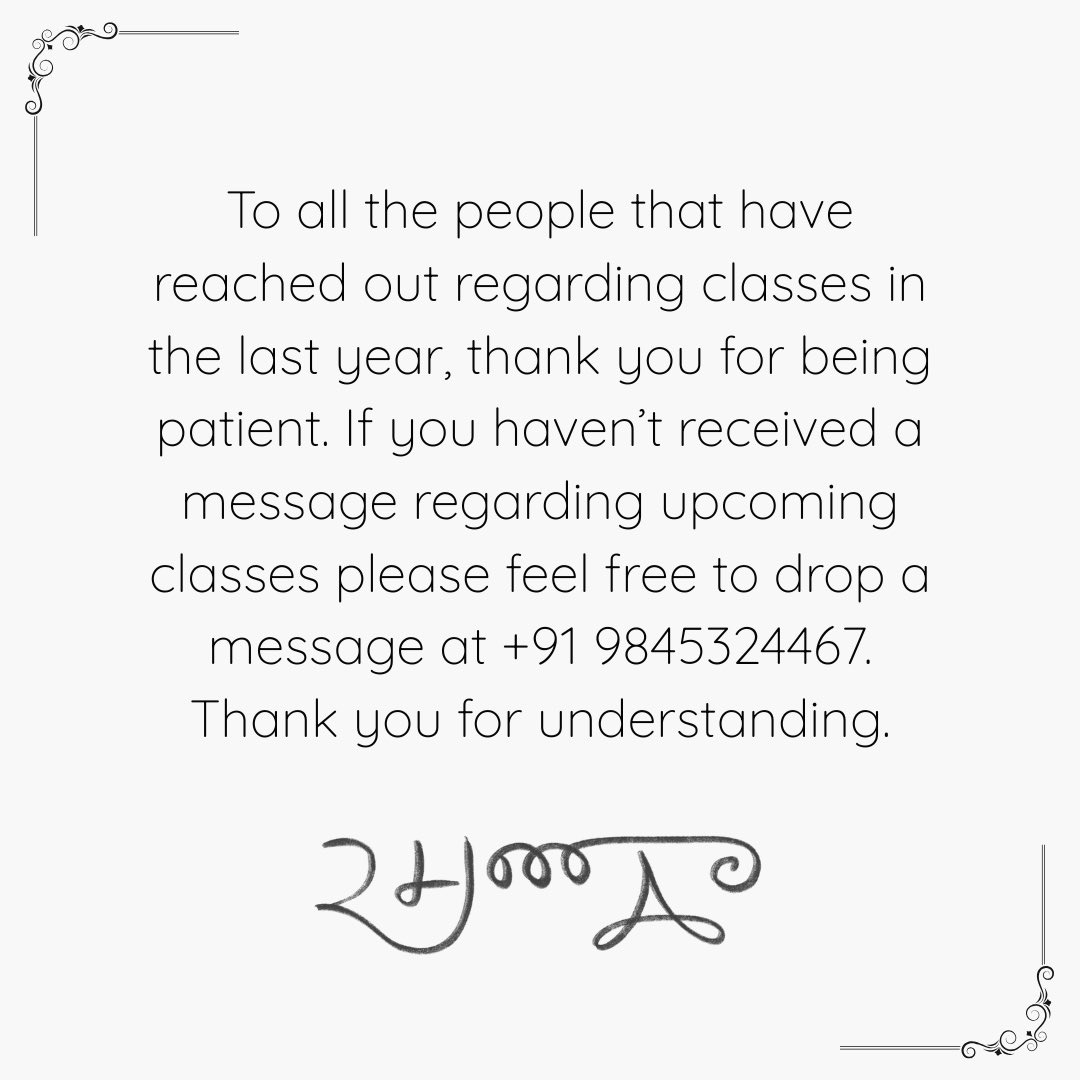 Thank you all for your patience, here is an update regarding classes.