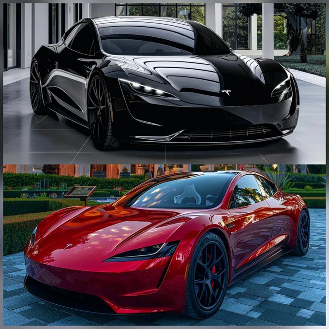 Tesla Roadster: 
Sleek Black vs. Vibrant Red.

Tesla Black or Red?