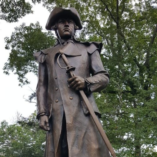 DJWFoundation's tweet image. Good Friday! The statue of Dr. Joseph Warren erected at his gravesite in Forest Hills Cemetery, Jamaica Plain, Massachusetts by the 6th Masonic District Massachusetts Freemasons for the namesake of their Distinguished Service Medal, Most Worshipful Joseph Warren, October 22, 2016