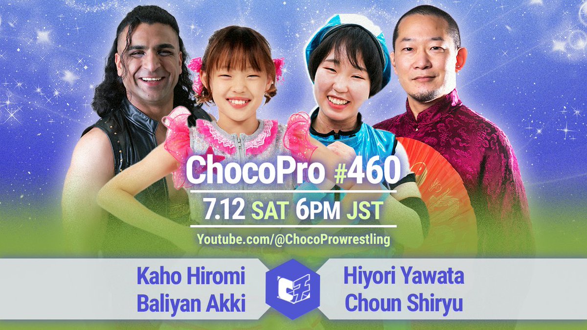 ChocoPro wrestling🍫 (@chocopro_pw) on Twitter photo 📣TOMORROW!! #ChocoPro !
Who are you rooting for?
🔥<a href="/Mei_gtmv/">Mei Suruga 駿河メイ🇯🇵</a> <a href="/obi_gtmv/">Sayaka Obihiro 帯広さやか</a> vs <a href="/yotsuba_gtmv/">四ツ葉ミヤ Miya Yotsuba🍀</a> <a href="/soyyy_evo/">ソイ / SOY</a>
🔥<a href="/sayaka_gtmv/">沙也加👗Sayaka</a> vs Sawasdee Kamen
🔥<a href="/kaho_gtmv/">広海カホ ⛵ Kaho Hiromi</a> <a href="/baliyanxakki/">Baliyan Akki バリヤン•アッキ</a> vs <a href="/hiyori_gtmv/">谷綿ヒヨリHiyori Yawata☁️</a> <a href="/choounsinpekin/">趙雲子龍</a>
Support💐➡chocopro.bigcartel.com/product/chocob…
Ticket🎫➡t.livepocket.jp/p/chocopro
#Evo_pw 📣TOMORROW!! #ChocoPro !
Who are you rooting for?
🔥<a href="/Mei_gtmv/">Mei Suruga 駿河メイ🇯🇵</a> <a href="/obi_gtmv/">Sayaka Obihiro 帯広さやか</a> vs <a href="/yotsuba_gtmv/">四ツ葉ミヤ Miya Yotsuba🍀</a> <a href="/soyyy_evo/">ソイ / SOY</a>
🔥<a href="/sayaka_gtmv/">沙也加👗Sayaka</a> vs Sawasdee Kamen
🔥<a href="/kaho_gtmv/">広海カホ ⛵ Kaho Hiromi</a> <a href="/baliyanxakki/">Baliyan Akki バリヤン•アッキ</a> vs <a href="/hiyori_gtmv/">谷綿ヒヨリHiyori Yawata☁️</a> <a href="/choounsinpekin/">趙雲子龍</a>
Support💐➡chocopro.bigcartel.com/product/chocob…
Ticket🎫➡t.livepocket.jp/p/chocopro
#Evo_pw
