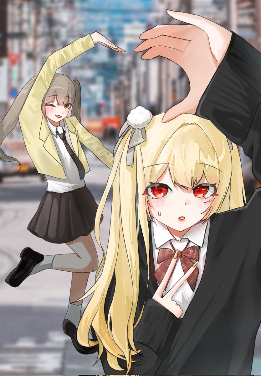 개나리즈 트윈테일 교복 데이트🌼🌼