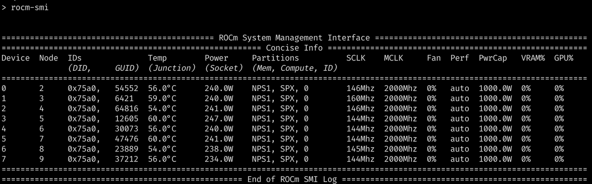 cory (@cixelyn) on Twitter photo quarterly ask to make flexing rocm-smi screenshots as satisfying as the equivalent nvidia-smi pic.
at least make the gpu name human readable 🥺
<a href="/AnushElangovan/">Anush Elangovan</a> pls quarterly ask to make flexing rocm-smi screenshots as satisfying as the equivalent nvidia-smi pic.
at least make the gpu name human readable 🥺
<a href="/AnushElangovan/">Anush Elangovan</a> pls