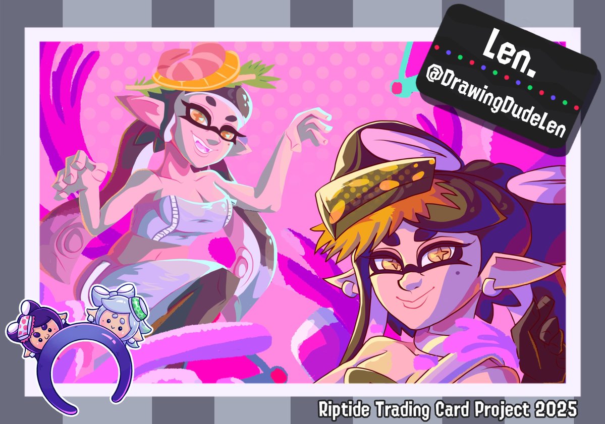 splatLANart's tweet image. π@DrawingDudeLen is up!
"With four years under my belt, I'm excited to show y'all what we got. WOA, Talk to people at the venue. We're all friendly and have the same interests. It'll get easier over time."
Len is new as a mod, and he's excited to share his card at Riptide! π