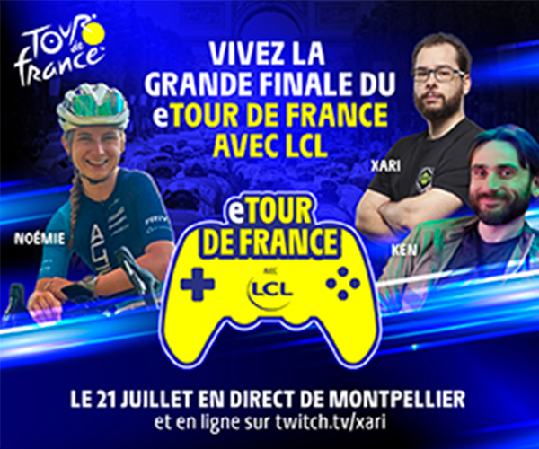 LeTour's tweet photo. 💛 eTour de France avec @LCL 💛

🔥 Vivez la grande finale le 21 juillet en direct de Montpellier et en ligne sur https://t.co/c6eGW7YGsj !

👋 @MaillotjauneLCL l @Xari_ l @MisterBaxl l @ItsMaaatt l #TDF2025 https://t.co/iSX9TJtxXb
