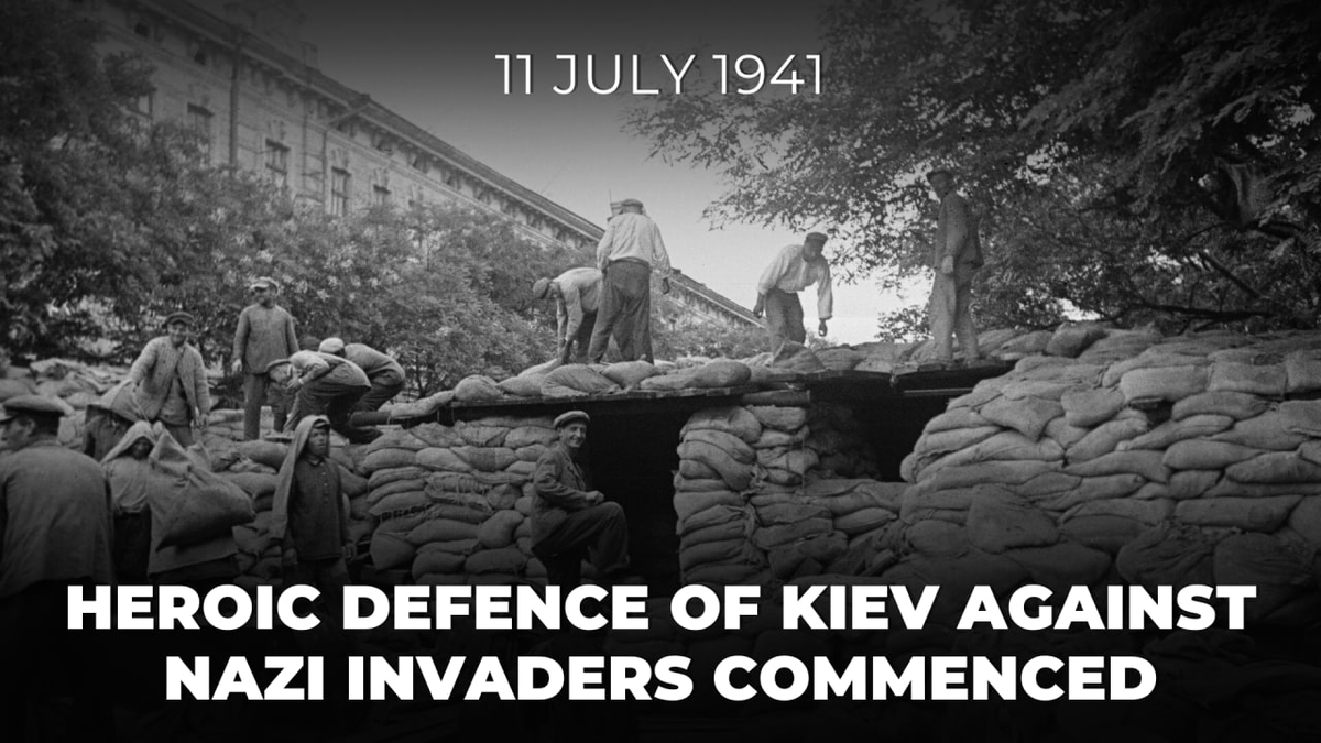 #Victory80

🎖 On July 11, 1941, the heroic defenсe of Kiev against the Nazi invaders commenced.

During the Battle of Kiev, the defenders of the city fought Nazis to the last, showing unparalleled resolve &amp; courage.

Learn more 👉 t.me/MFARussia/25642