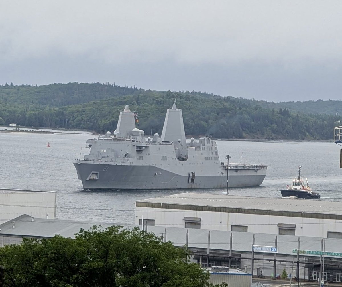 USS New York (LPD 21) San Antonio-class Flight I amphibious transport dock coming into Halifax, Nova Scotia - July 11, 2025   

SRC: FB- Halifax Harbour Photos