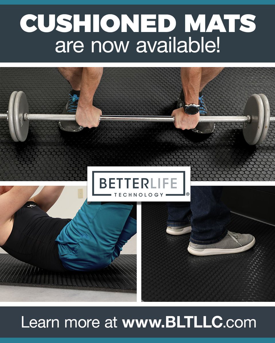 BLTechLLC's tweet image. Cushioned Anti-Fatigue mats are now available from @BLTechLLC Built with solid polyvinyl—no foam, no filler—they reduce strain on feet, knees, and back in spaces like garages, gyms, and offices. See sizes + textures and discover more flooring solutions: bit.ly/40fQ5vb