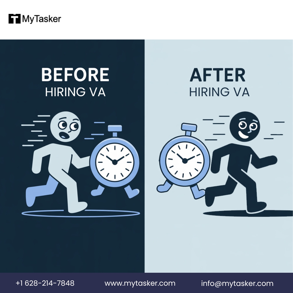 The secret to productivity is time management. A Virtual Assistant can be a game changer for your time management by taking care of time-consuming tasks and streamlining workflows. Reclaim your time with Virtual Assistants from MyTasker and focus on what truly matters.

Contact