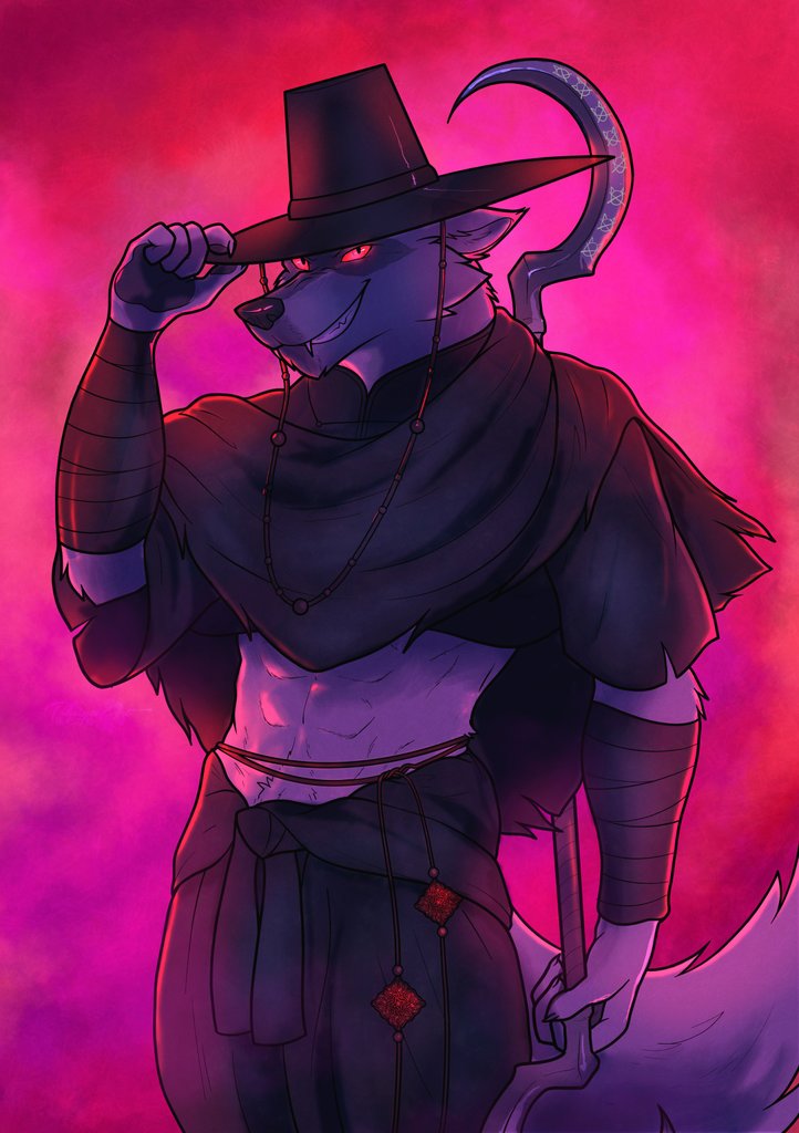 tokuyaartist's tweet image. "You gave me your heart, now I'm here for your soul" ~
Fanart of Death from Puss in Boots as a Jeoseung-Saja boy from KPop Demon Hunters :3